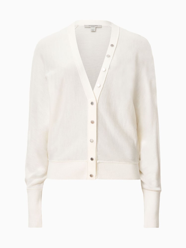 AllSaints White Honor V Cardigan - Image 8 of 8