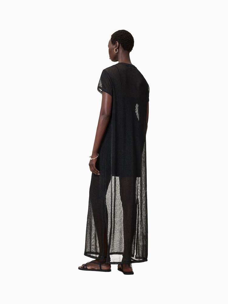 AllSaints Black Thea Sparkle Dress - Image 2 of 8