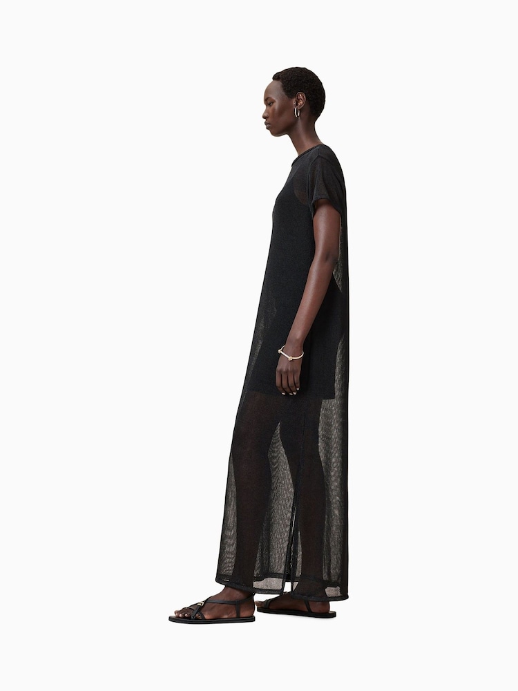 thea sparkle sheer maxi dress Buy AllSaints Black Thea Sparkle Dress from Next USA