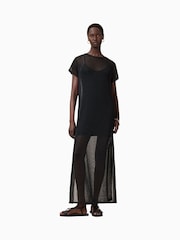 AllSaints Black Thea Sparkle Dress - Image 4 of 8
