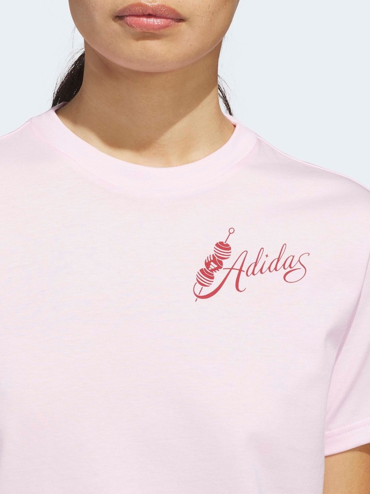 adidas Pink Mind Body & Spirit Graphic  T-Shirt - Image 5 of 5