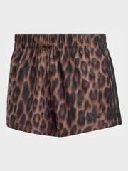 adidas Natural Seasonal Essentials Leopard Print Woven Shorts With 3-Stripes - Image 6 of 6