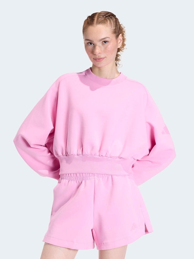 adidas Pink Soft Lux Sweatshirt - Image 1 of 6