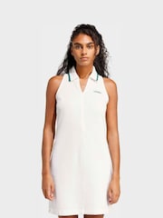adidas White Seasonal Essentials Colorpop Dress With Embroidered Graphic - Image 1 of 6