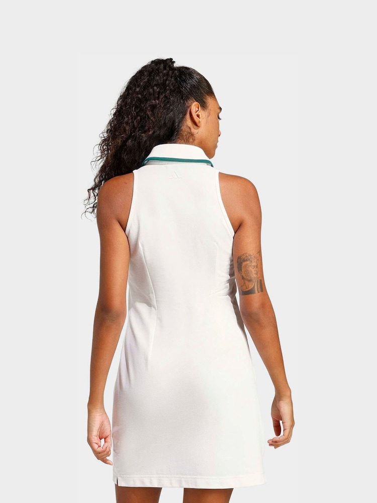 adidas White Seasonal Essentials Colorpop Dress With Embroidered Graphic - Image 2 of 6