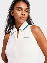 adidas White Seasonal Essentials Colorpop Dress With Embroidered Graphic - Image 4 of 6