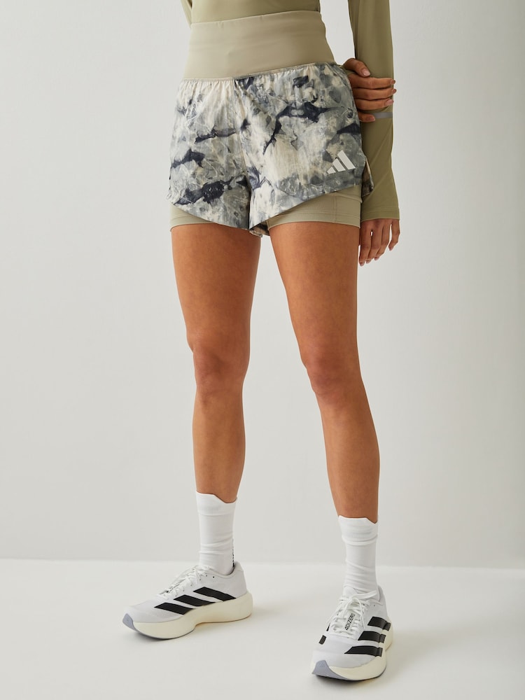 adidas Grey/Black Adi365 Spray Dye 2In1 Shorts - Image 1 of 4