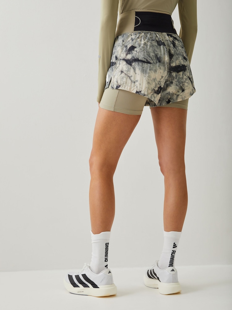 adidas Grey/Black Adi365 Spray Dye 2In1 Shorts - Image 2 of 4