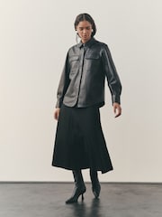 Nothing Ordinary Black Leather Shirt - Image 2 of 11