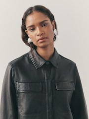 Nothing Ordinary Black Leather Shirt - Image 4 of 11