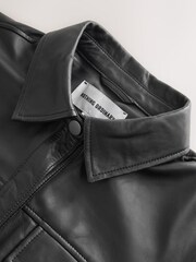 Nothing Ordinary Black Leather Shirt - Image 7 of 11