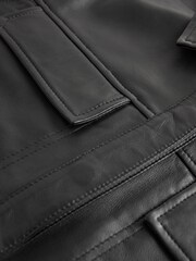 Nothing Ordinary Black Leather Shirt - Image 8 of 11