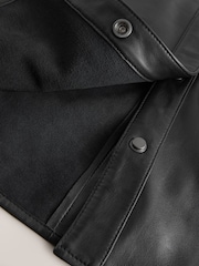 Nothing Ordinary Black Leather Shirt - Image 9 of 11