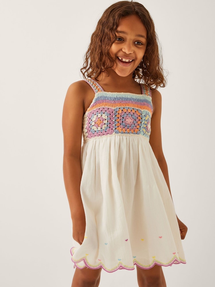 Monsoon Crochet Sleeveless Dress - Imagen 1 de 2