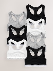 Black/Grey Marl/White 7 Pack Ultimate Comfort Crop Tops - Image 1 of 2