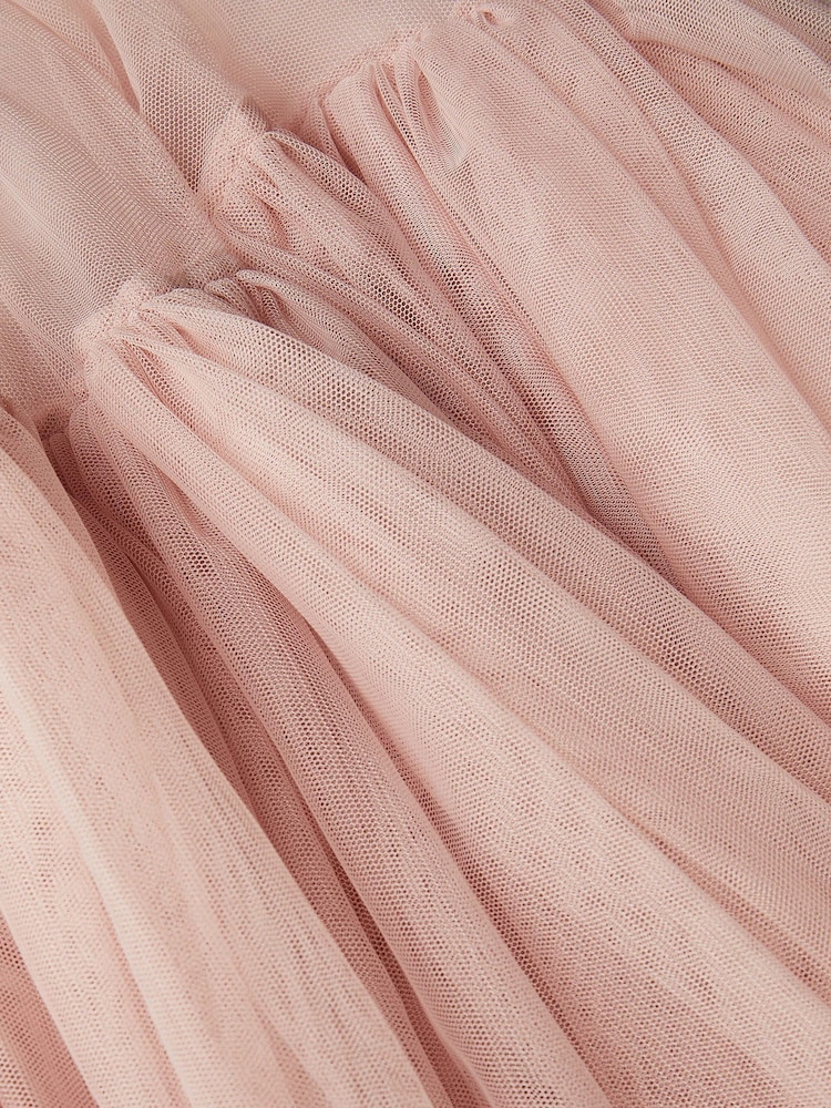 Monsoon Pink Ruby Asymmetric Flower Tulle Dress - Image 3 of 3