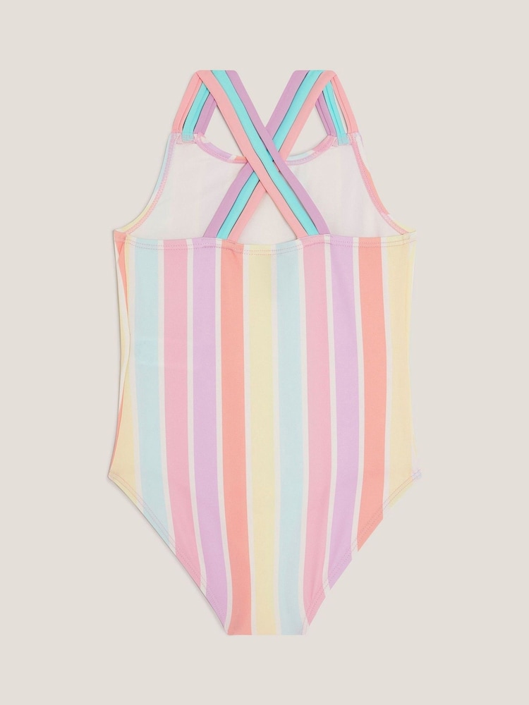 Monsoon Pink Stripe Pastel Swimsuit - Image 2 of 3