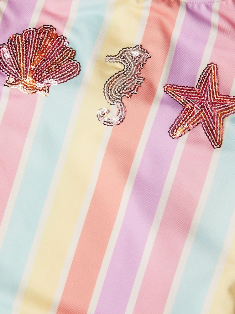 Monsoon Pink Stripe Pastel Swimsuit - Image 3 of 3