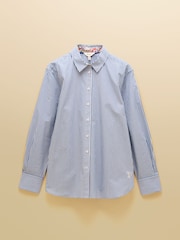 Joules Blue Striped Boyfriend Fit Poplin Shirt - Image 10 of 10