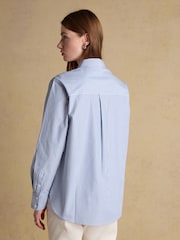 Joules Boyfriend Fit Blue Striped Poplin Shirt - Image 2 of 9