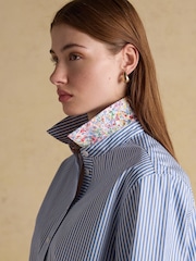 Joules Boyfriend Fit Blue Striped Poplin Shirt - Image 6 of 9