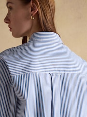 Joules Boyfriend Fit Blue Striped Poplin Shirt - Image 8 of 9