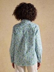 Joules Boyfriend Fit Green Ditsy Poplin Shirt - Image 2 of 10