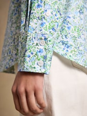 Joules Boyfriend Fit Green Ditsy Poplin Shirt - Image 6 of 10