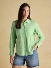 Joules Ida Green Long Sleeve Cotton Shirt - Image 1 of 9