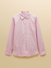 Joules Pink Striped Boyfriend Fit Oxford Shirt - Image 11 of 11