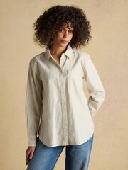 Joules Boyfriend Fit Yellow Stripe Oxford Shirt - Image 4 of 12