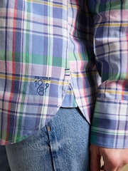 Joules Boyfriend Fit Blue Checked Oxford Shirt - Image 5 of 8