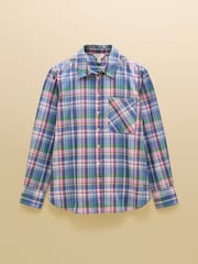 Joules Boyfriend Fit Blue Checked Oxford Shirt - Image 8 of 8