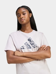 adidas Purple Animal Print T-Shirt - Image 4 of 6