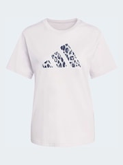 adidas Purple Animal Print T-Shirt - Image 6 of 6
