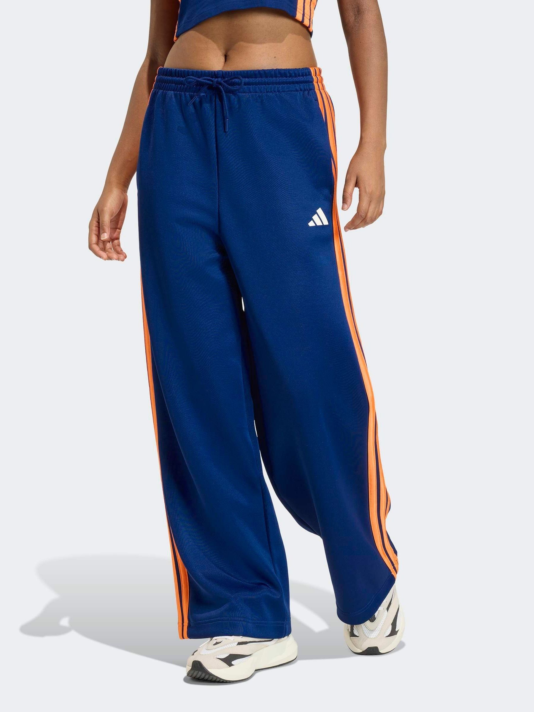 Buy adidas Blue/Orange Stadium Loose Fit 3-Stripes Trackpant