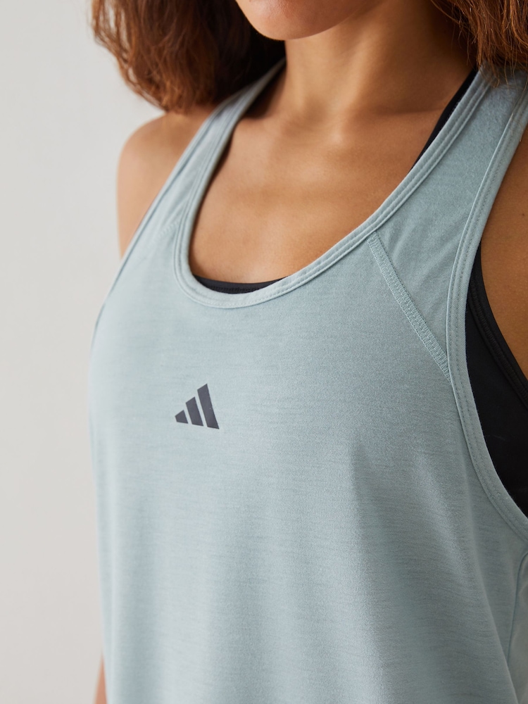 adidas Green Train Essentials Minimal Branding Racerback Tank Vests - Image 4 of 4