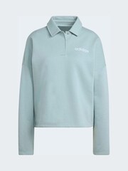 adidas Green Essentials Linear Polo Sweatshirt - Image 6 of 6