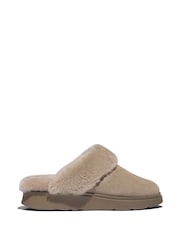 FitFlop Grey Gen-FF Shearling Collar Suede Slippers - Image 2 of 7
