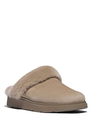 FitFlop Grey Gen-FF Shearling Collar Suede Slippers - Image 3 of 7