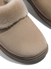 FitFlop Grey Gen-FF Shearling Collar Suede Slippers - Image 5 of 7