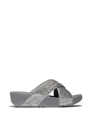 FitFlop Silver Lulu Crinkled-Shimmer Cross Slides - Image 2 of 5