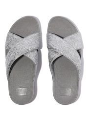 FitFlop Silver Lulu Crinkled-Shimmer Cross Slides - Image 4 of 5