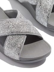 FitFlop Silver Lulu Crinkled-Shimmer Cross Slides - Image 5 of 5