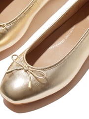 FitFlop Silver Delicato Bow Soft Metallic Leather Ballet Flats - Image 5 of 5