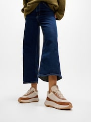 FitFlop F-Mode Flow Shearling Mix Brown Sneakers - Image 1 of 5
