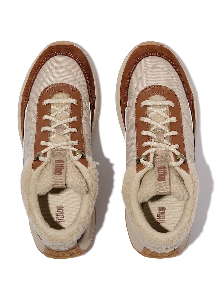 FitFlop F-Mode Flow Shearling Mix Brown Sneakers - Image 5 of 5