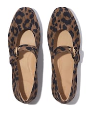 FitFlop Delicato Leopard Print Suede Mary Brown Janes - Image 3 of 4