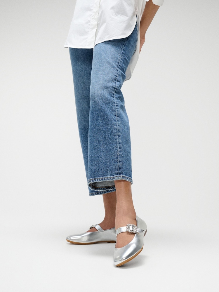 FitFlop Delicato Crystal Buckle Leather Mary Janes Shoes - Image 2 of 7