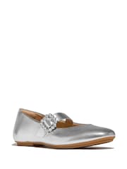 FitFlop Delicato Crystal Buckle Leather Mary Janes Shoes - Image 6 of 7